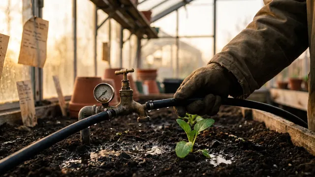 Advertising Agency – How I Run Your Ads – Caleb Schallert Advertising agency — a hand on a brass tap with a pressure gauge on a drip line — Caleb Schallert.