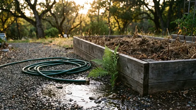 Advertising Agency – Where Ad Budgets Actually Go To Die – Caleb Schallert Advertising agency — a hose running onto a gravel path while the bed beside it stays dry — Caleb Schallert.