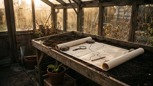 AI Consulting Services – What AI Consulting Services Include – Caleb Schallert AI consulting services — a hand-drawn roadmap unrolled on a potting table under a brass magnifying glass — Caleb Schallert.