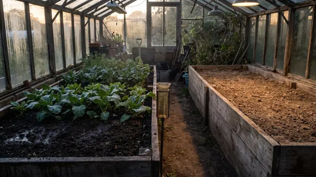 Conversion rate optimization services — two raised beds, one watered and one dry, with a rain gauge between them — Caleb Schallert.