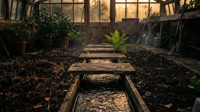 Copywriting services — four stepping stones crossing an irrigation channel — Caleb Schallert.