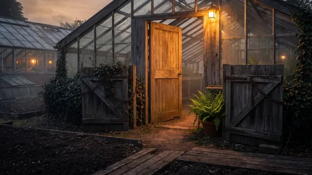 Copywriting services — one open garden gate beside two smaller gates chained shut — Caleb Schallert.