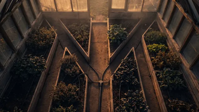 Digital Marketing Services – What Digital Marketing Services Means As One Plan – Caleb Schallert Digital marketing services — five garden beds converging on one path, fed by one shared irrigation line — Caleb Schallert.