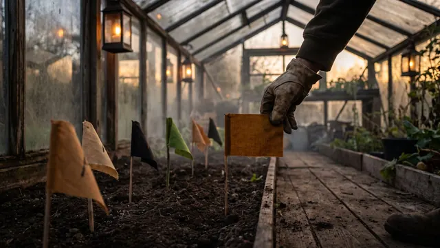 Display Advertising Services – What's Included In Display Advertising Services – Caleb Schallert Display advertising services — six colored garden flags staked along a path — Caleb Schallert.