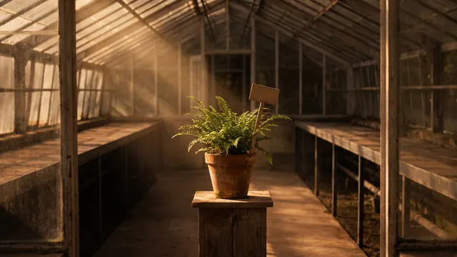 Landing page design services — one potted plant staged alone under a single beam of dusk light — Caleb Schallert.