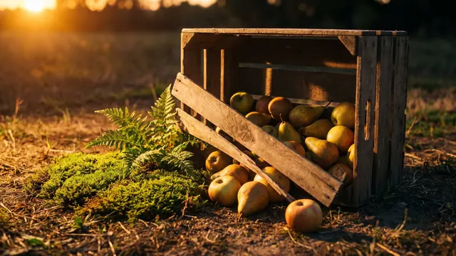Lead generation services — a harvest crate with one broken slat and fruit fallen beneath it — Caleb Schallert.