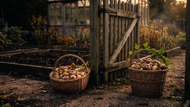 Retargeting Services – Who This Fits, And What Changes Either Way – Caleb Schallert Retargeting services — a half-full basket beside a full basket on the same worn garden path — Caleb Schallert.