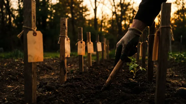 SEO Audit Services – How I Deliver The Audit, Step By Step – Caleb Schallert SEO audit services — a soil probe testing each of seven marked stakes down a garden row — Caleb Schallert.