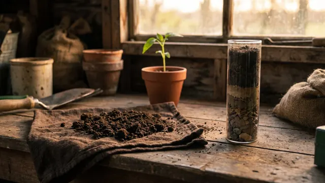 SEO Audit Services – The Free Audit Vs. The Paid Deep Audit – Caleb Schallert SEO audit services — a handful of surface soil beside a clear core-sample tube showing the full profile — Caleb Schallert.