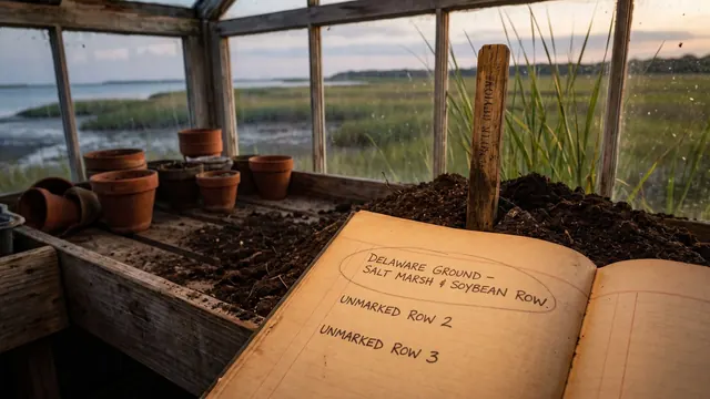 SEO Company Delaware – What I Would Do First For A Delaware Business – Caleb Schallert SEO company Delaware — a garden ledger with one row circled and staked, its soil like Delaware's own salt marsh by the Bay — Caleb Schallert.
