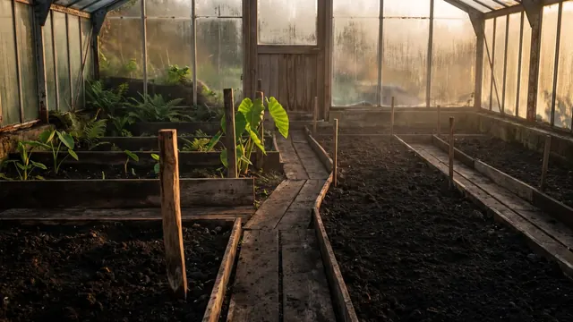 SEO Company Hawaii – What I Would Do First For A Hawaii Business – Caleb Schallert SEO company Hawaii — a garden path forking into three rows, the nearest one staked and growing like Hawaii's own volcanic taro terraces — Caleb Schallert.
