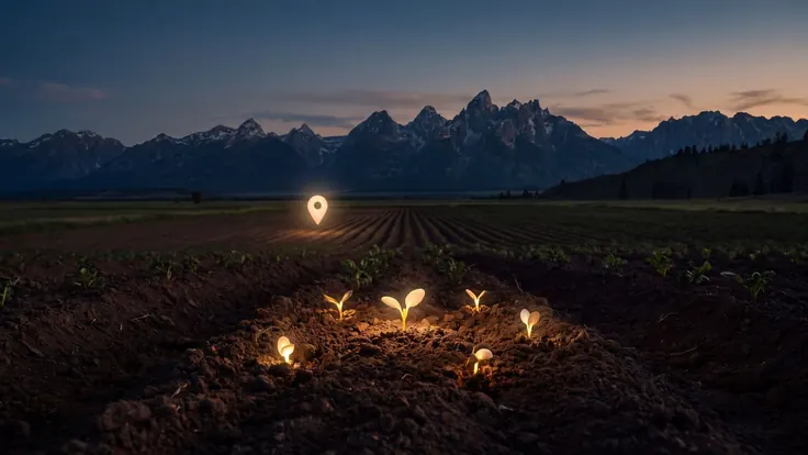 SEO Company Idaho – Digital Marketing Agency Idaho – Caleb Schallert SEO company Idaho — furrowed potato fields below the jagged Sawtooth mountain range, near Idaho — Caleb Schallert.