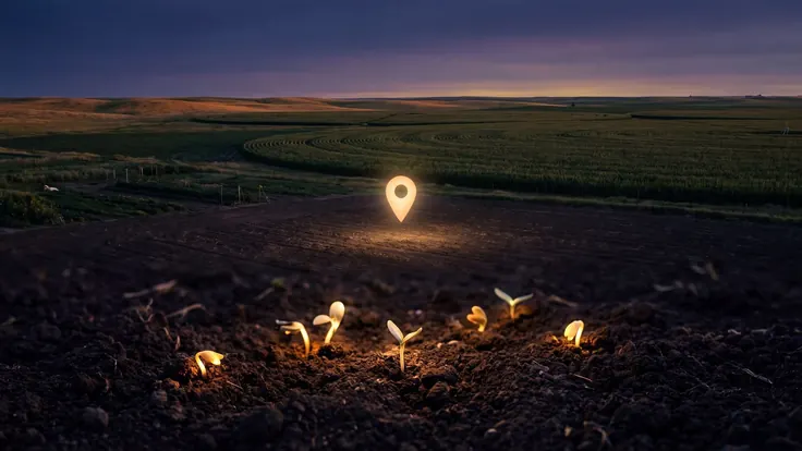 SEO company Nebraska — center-pivot cornfields beside open Sandhills prairie grass at golden hour, near Nebraska — Caleb Schallert.