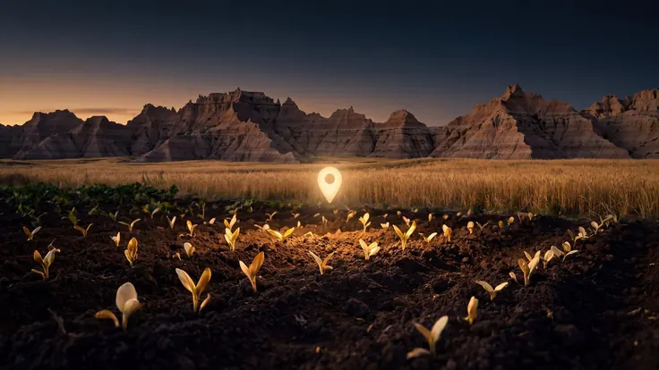SEO company South Dakota — wheat prairie meeting the eroded, layered spires of the Badlands, near South Dakota — Caleb Schallert.