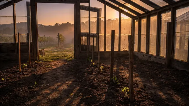 SEO Company Virginia – What I Would Do First For A Virginia Business – Caleb Schallert SEO company Virginia — a garden path forking into three rows, the nearest one staked and growing like Virginia's own Blue Ridge vineyard rows — Caleb Schallert.