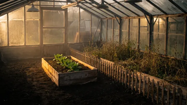 Small business web design — one small tended bed of three plants beside a larger weed-choked bed — Caleb Schallert.