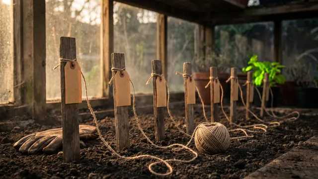Ui Ux Design Services – How I Deliver The Work, Step By Step – Caleb Schallert UI/UX design services — seven garden stakes linked by twine in a straight ordered line — Caleb Schallert.