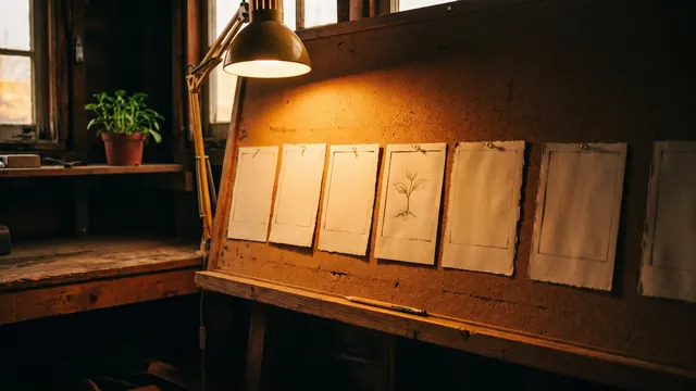 Video Production Service – How Video Production Service Delivery Actually Works, Step By Step – Caleb Schallert Video production service — a storyboard of blank frames pinned to a corkboard, one sketched with a seedling — Caleb Schallert.